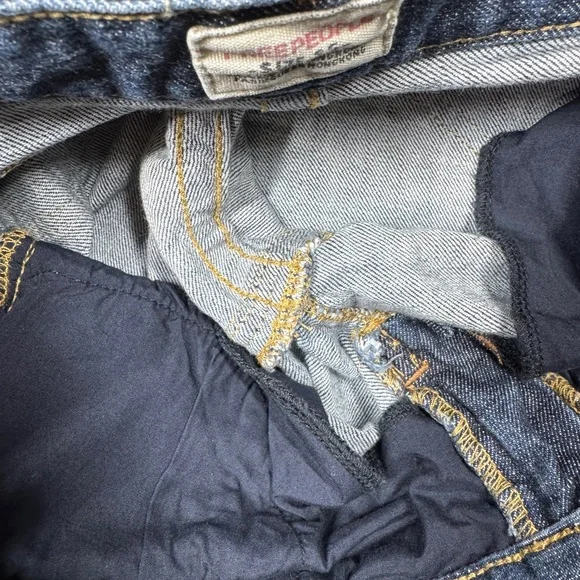 Vintage Y2K Free People Low Rise Zip Fly Flare Dark Blue Wash Blue Jeans Size 25 - Picture 13 of 15